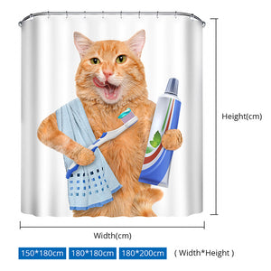 Cute cat shower curtain